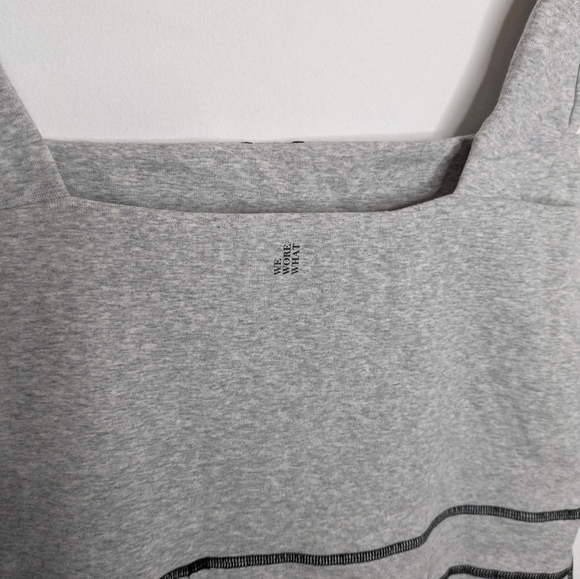 WEWOREWHAT Heather Grey Contrast Stitch Cotton Blend Corset Bodysuit NEW Size XL - Picture 2 of 7